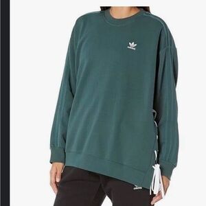 Adidas green laced crewneck size medium